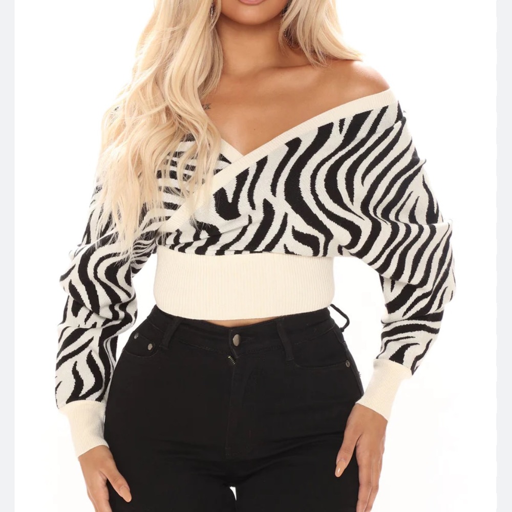 Zebra Sweater Top